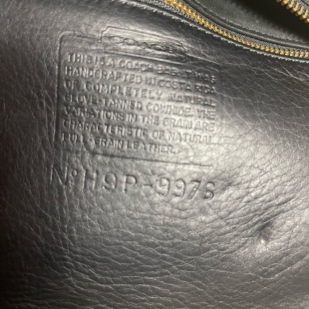 Vintage Coach 9976 Black Leather Crossbody Bag  adjustable strap Brass hardwares - Picture 14 of 14
